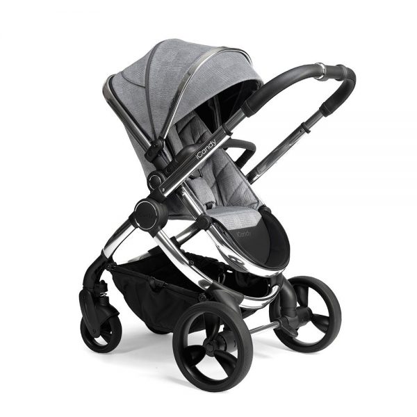 iCandy Peach Pushchair & Carrycot - Chrome Light Grey Check