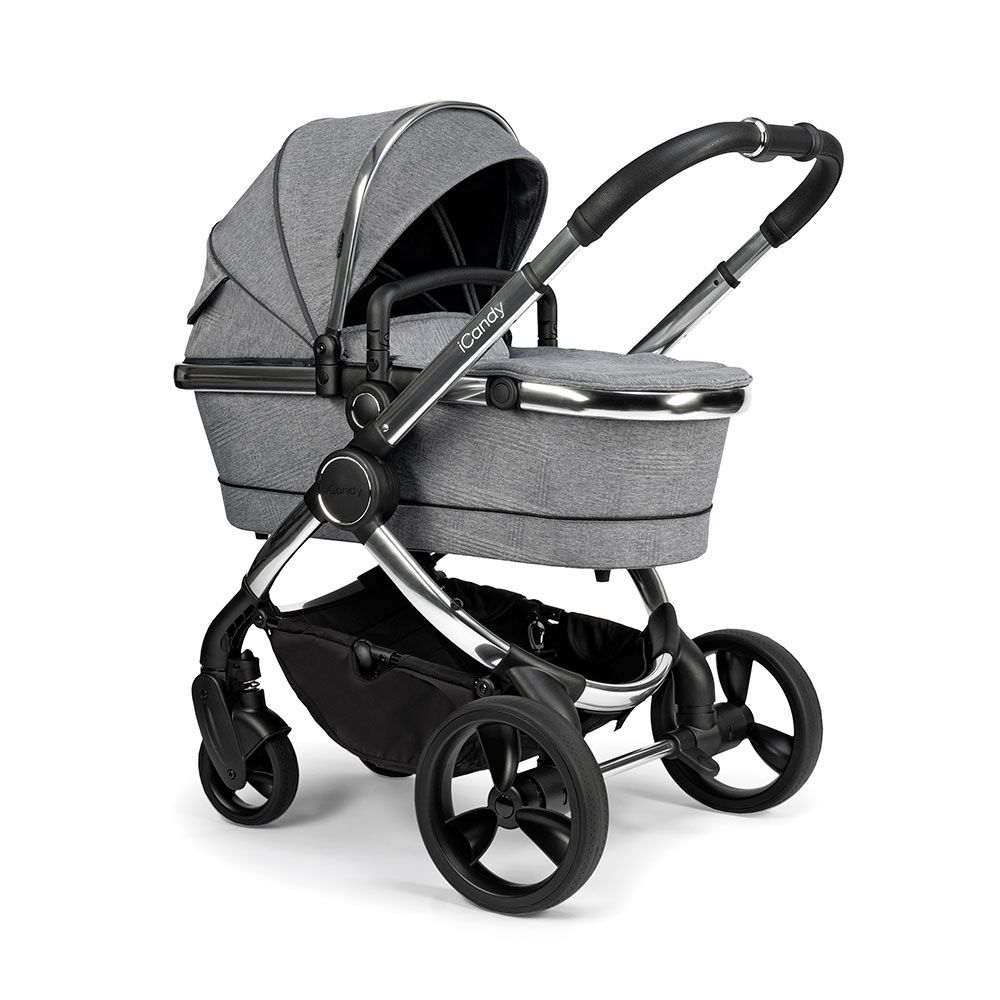 iCandy Peach Pushchair & Carrycot - Chrome Light Grey Check