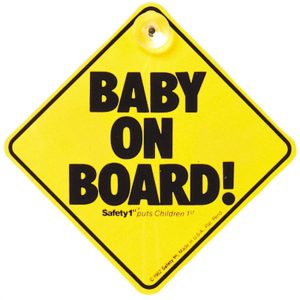 Baby On Board sign